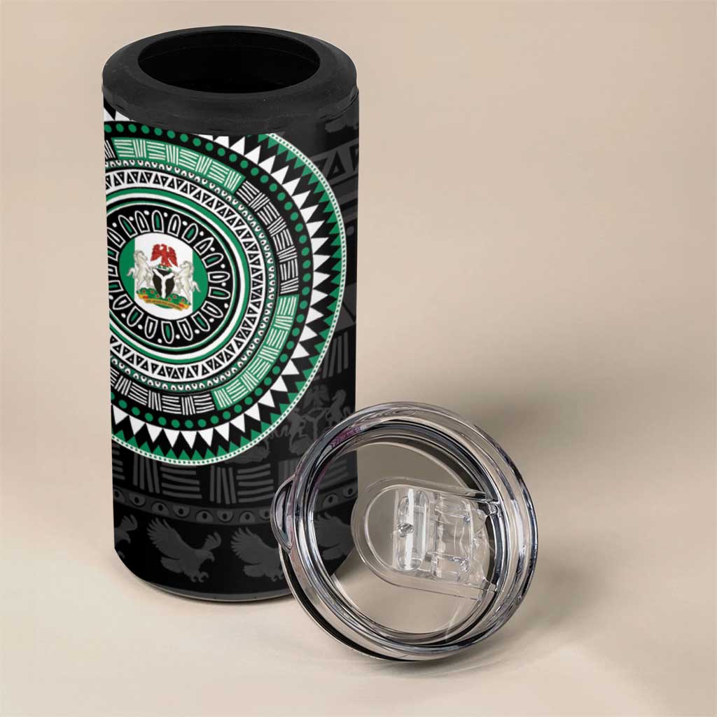 Nigeria African Tribal Pattern 4 in 1 Can Cooler Tumbler Chest Arm Tattoo LT15