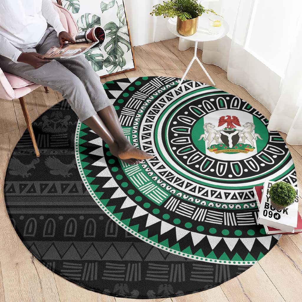 Nigeria African Tribal Pattern Round Carpet Chest Arm Tattoo LT15