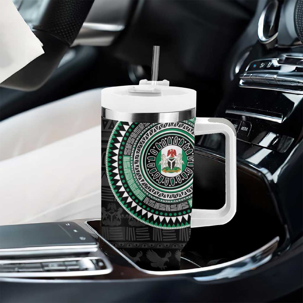 Nigeria African Tribal Pattern Tumbler With Handle Chest Arm Tattoo LT15