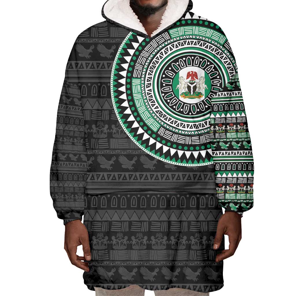 Nigeria African Tribal Pattern Wearable Blanket Hoodie Chest Arm Tattoo LT15