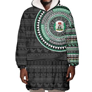 Nigeria African Tribal Pattern Wearable Blanket Hoodie Chest Arm Tattoo LT15