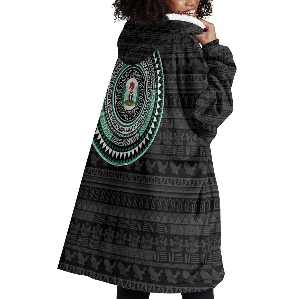 Nigeria African Tribal Pattern Wearable Blanket Hoodie Chest Arm Tattoo LT15