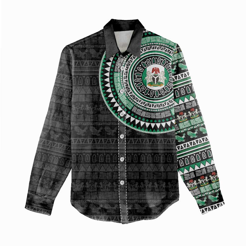 Nigeria African Tribal Pattern Women Casual Shirt Chest Arm Tattoo LT15