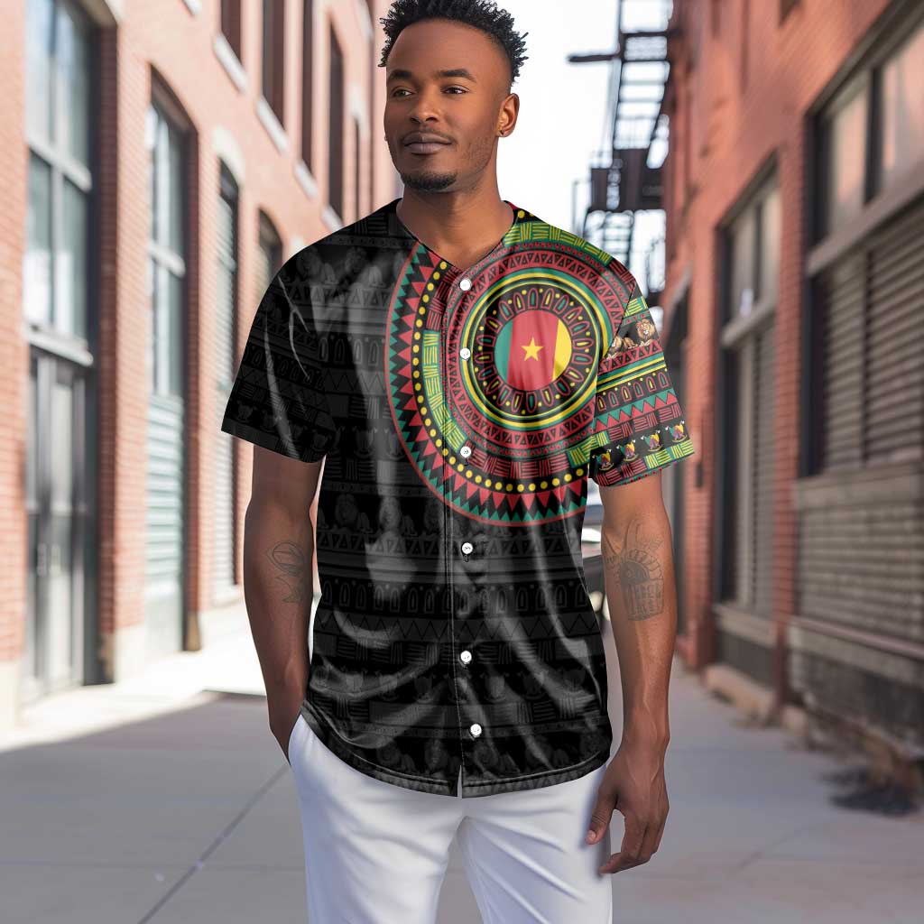 Cameroon African Tribal Pattern Baseball Jersey Chest Arm Tattoo LT15