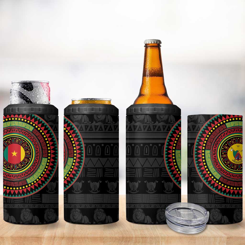 Cameroon African Tribal Pattern 4 in 1 Can Cooler Tumbler Chest Arm Tattoo LT15