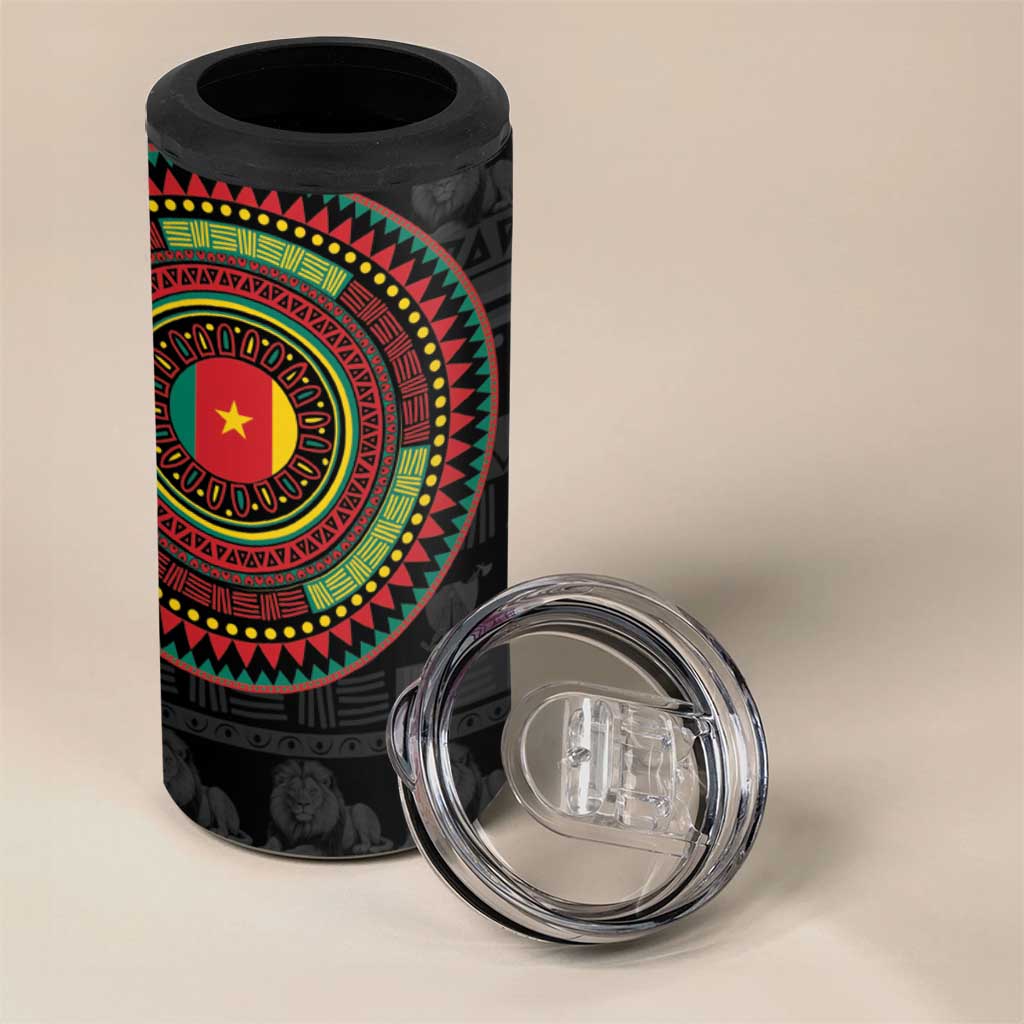 Cameroon African Tribal Pattern 4 in 1 Can Cooler Tumbler Chest Arm Tattoo LT15