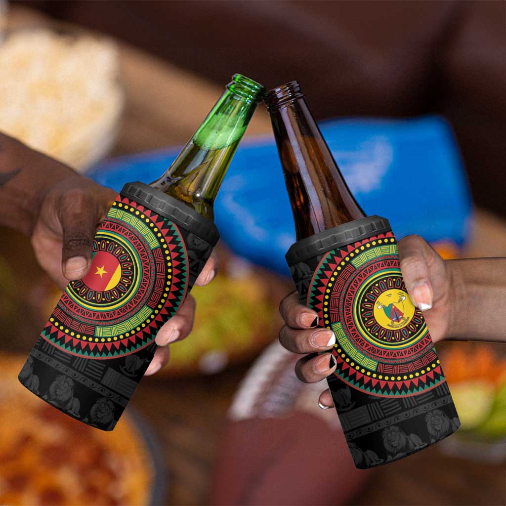 Cameroon African Tribal Pattern 4 in 1 Can Cooler Tumbler Chest Arm Tattoo LT15