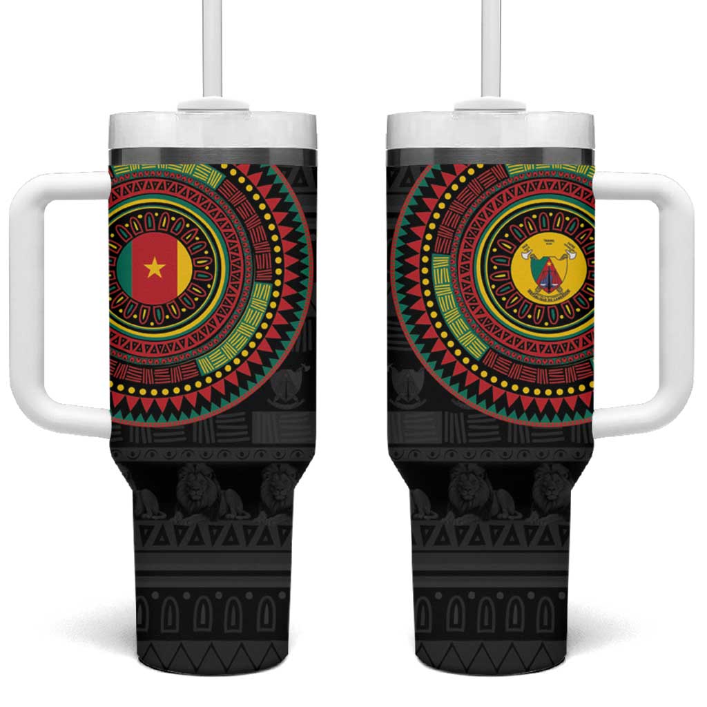 Cameroon African Tribal Pattern Tumbler With Handle Chest Arm Tattoo LT15