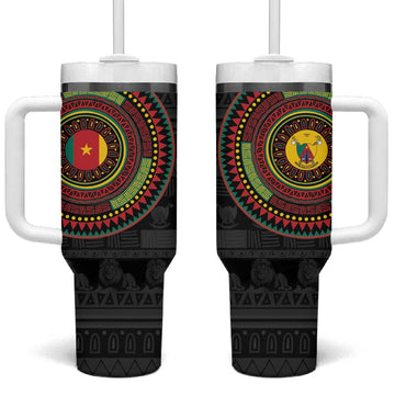 Cameroon African Tribal Pattern Tumbler With Handle Chest Arm Tattoo LT15