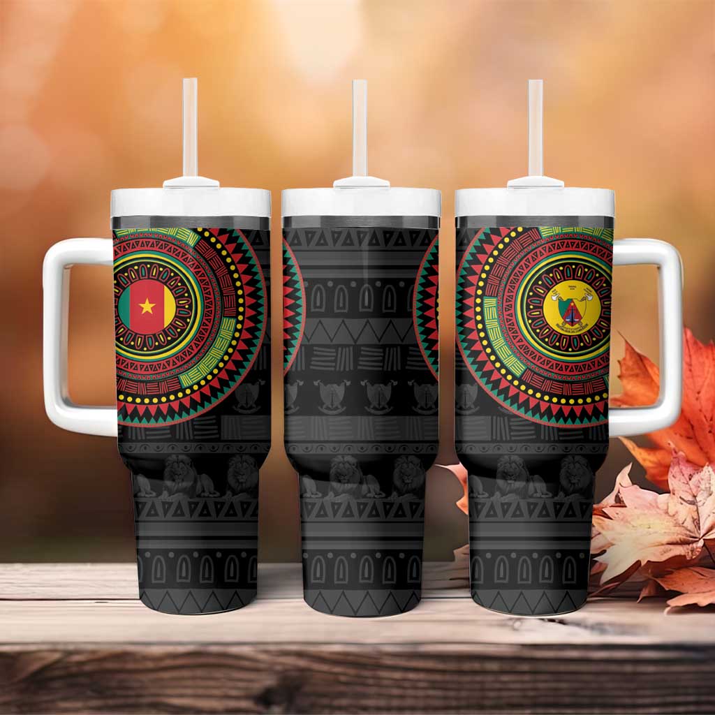 Cameroon African Tribal Pattern Tumbler With Handle Chest Arm Tattoo LT15