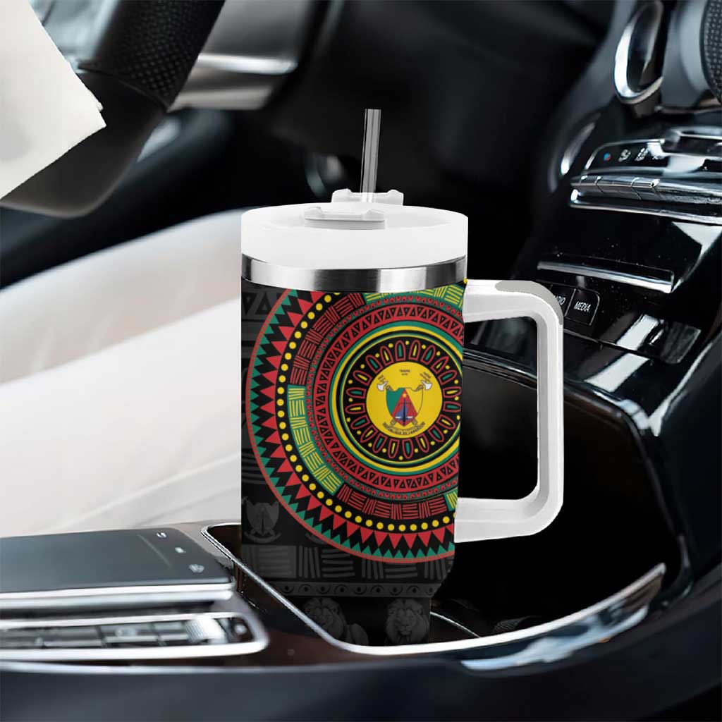 Cameroon African Tribal Pattern Tumbler With Handle Chest Arm Tattoo LT15