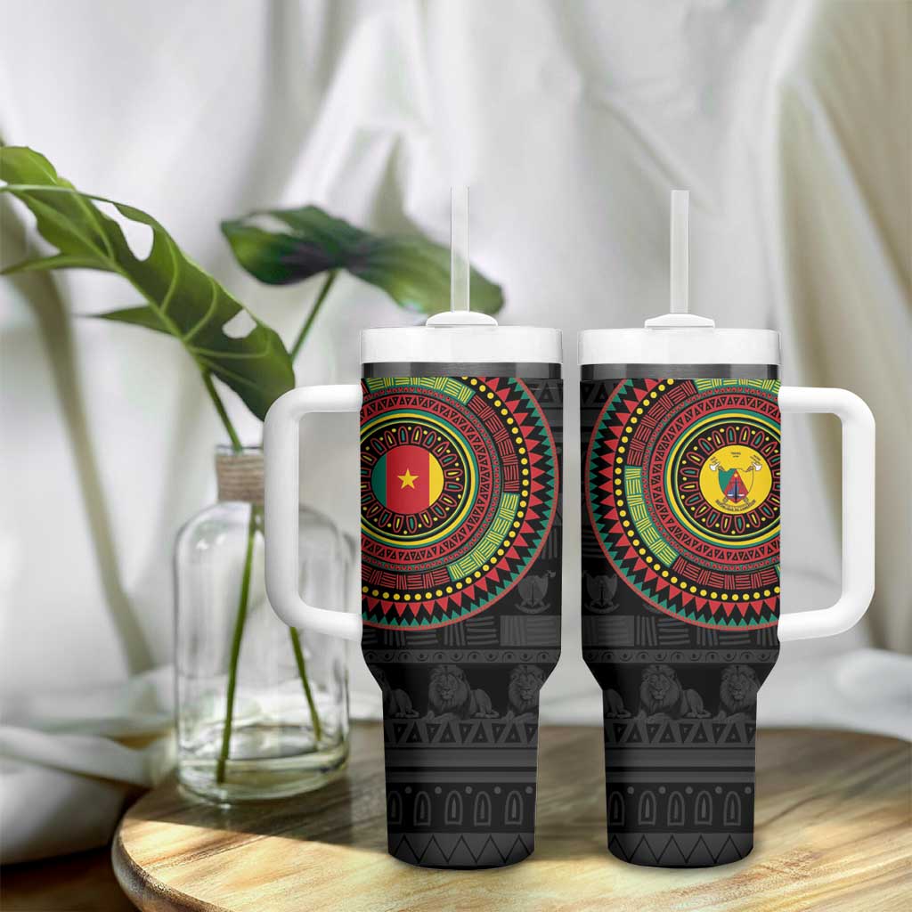 Cameroon African Tribal Pattern Tumbler With Handle Chest Arm Tattoo LT15