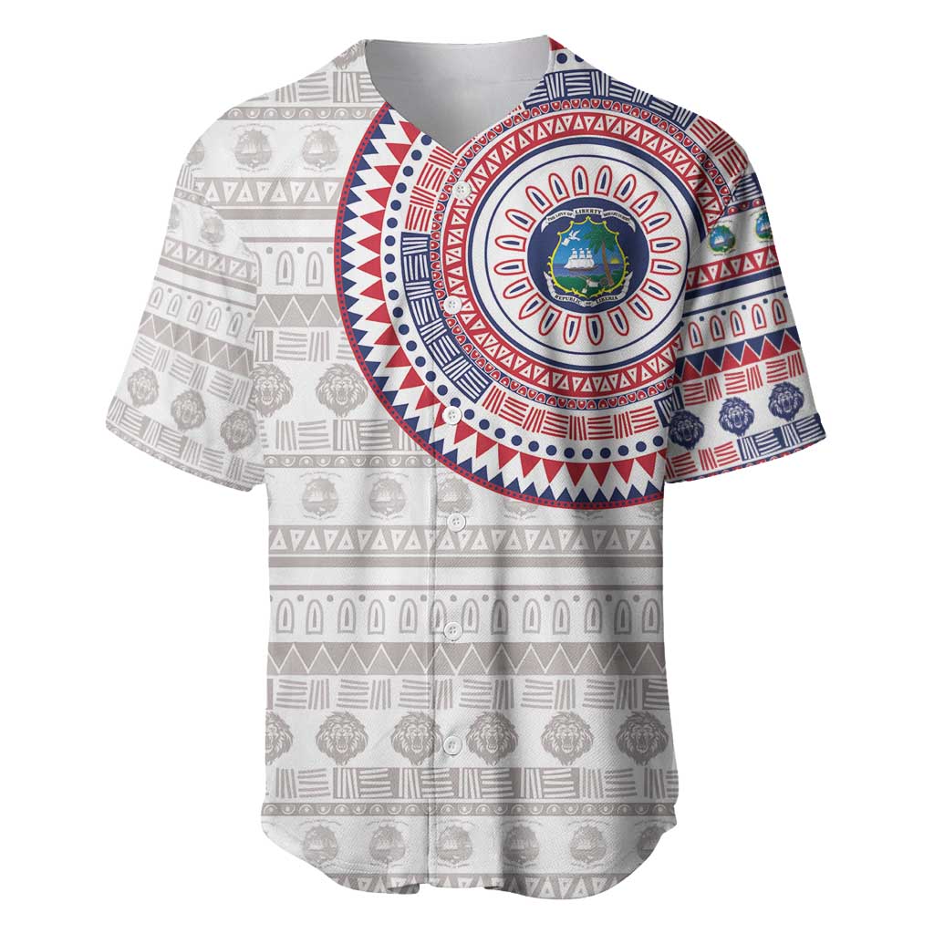 Liberia African Tribal Pattern Baseball Jersey Chest Arm Tattoo LT15