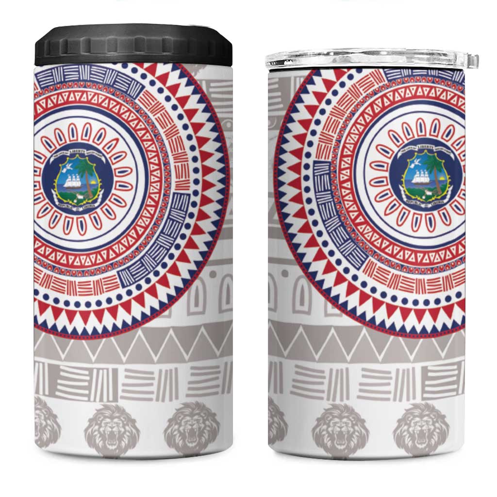 Liberia African Tribal Pattern 4 in 1 Can Cooler Tumbler Chest Arm Tattoo LT15