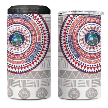 Liberia African Tribal Pattern 4 in 1 Can Cooler Tumbler Chest Arm Tattoo LT15