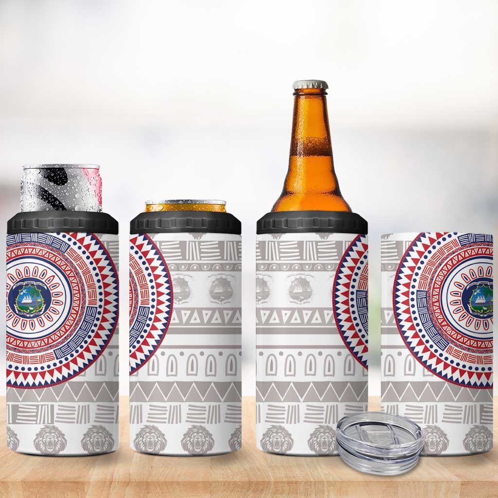 Liberia African Tribal Pattern 4 in 1 Can Cooler Tumbler Chest Arm Tattoo LT15