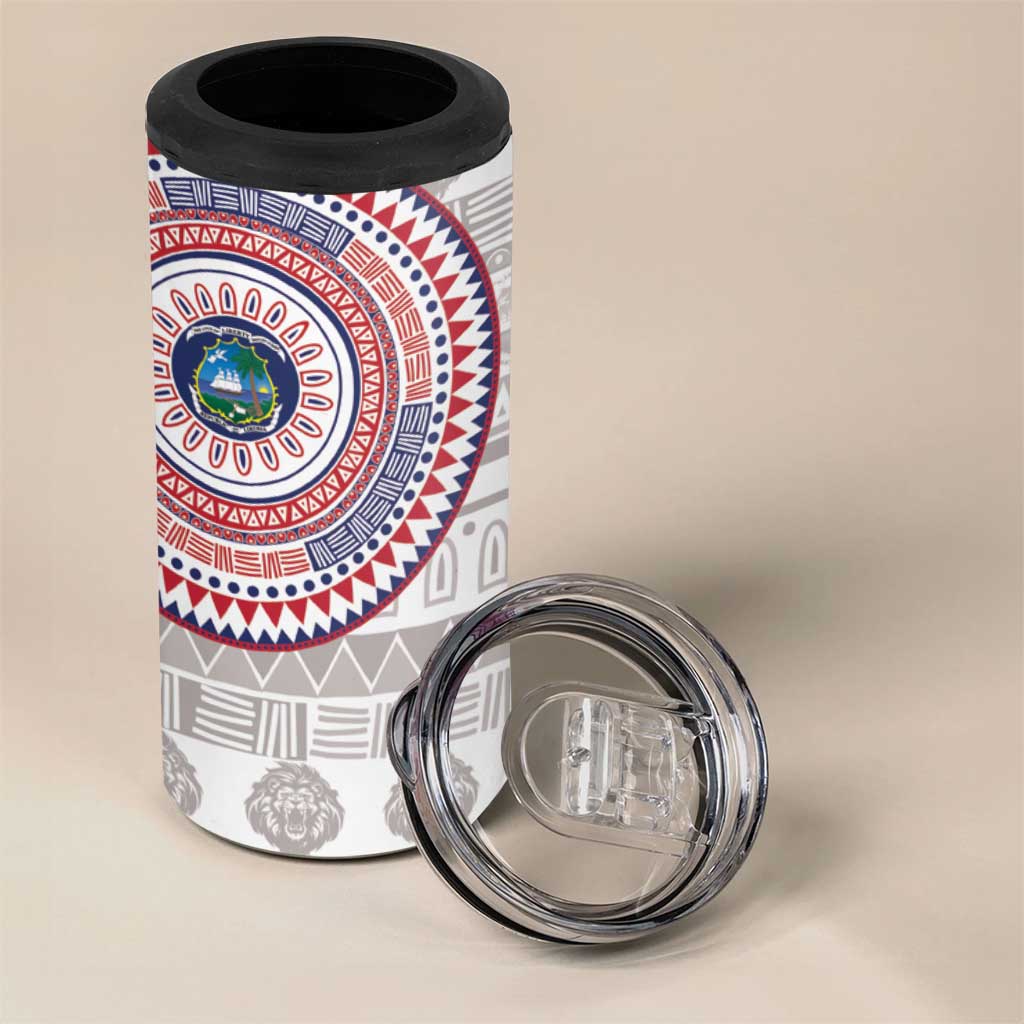 Liberia African Tribal Pattern 4 in 1 Can Cooler Tumbler Chest Arm Tattoo LT15