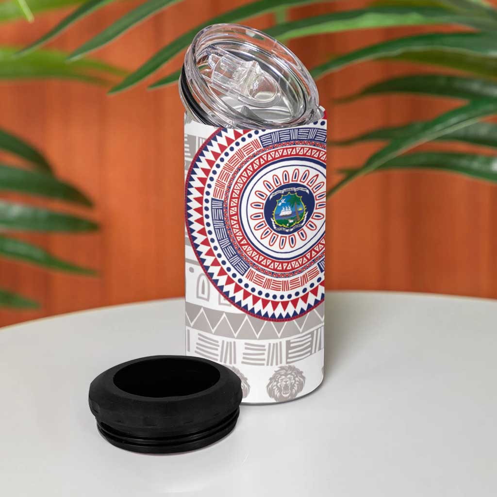 Liberia African Tribal Pattern 4 in 1 Can Cooler Tumbler Chest Arm Tattoo LT15
