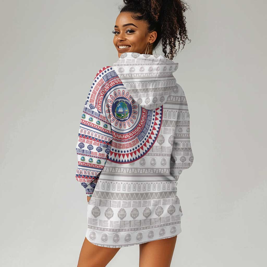 Liberia African Tribal Pattern Hoodie Dress Chest Arm Tattoo LT15