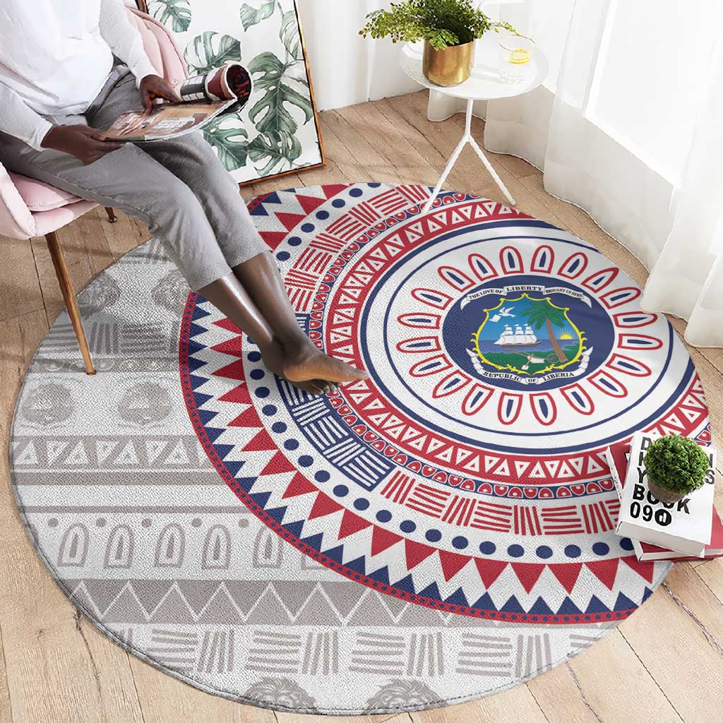 Liberia African Tribal Pattern Round Carpet Chest Arm Tattoo LT15