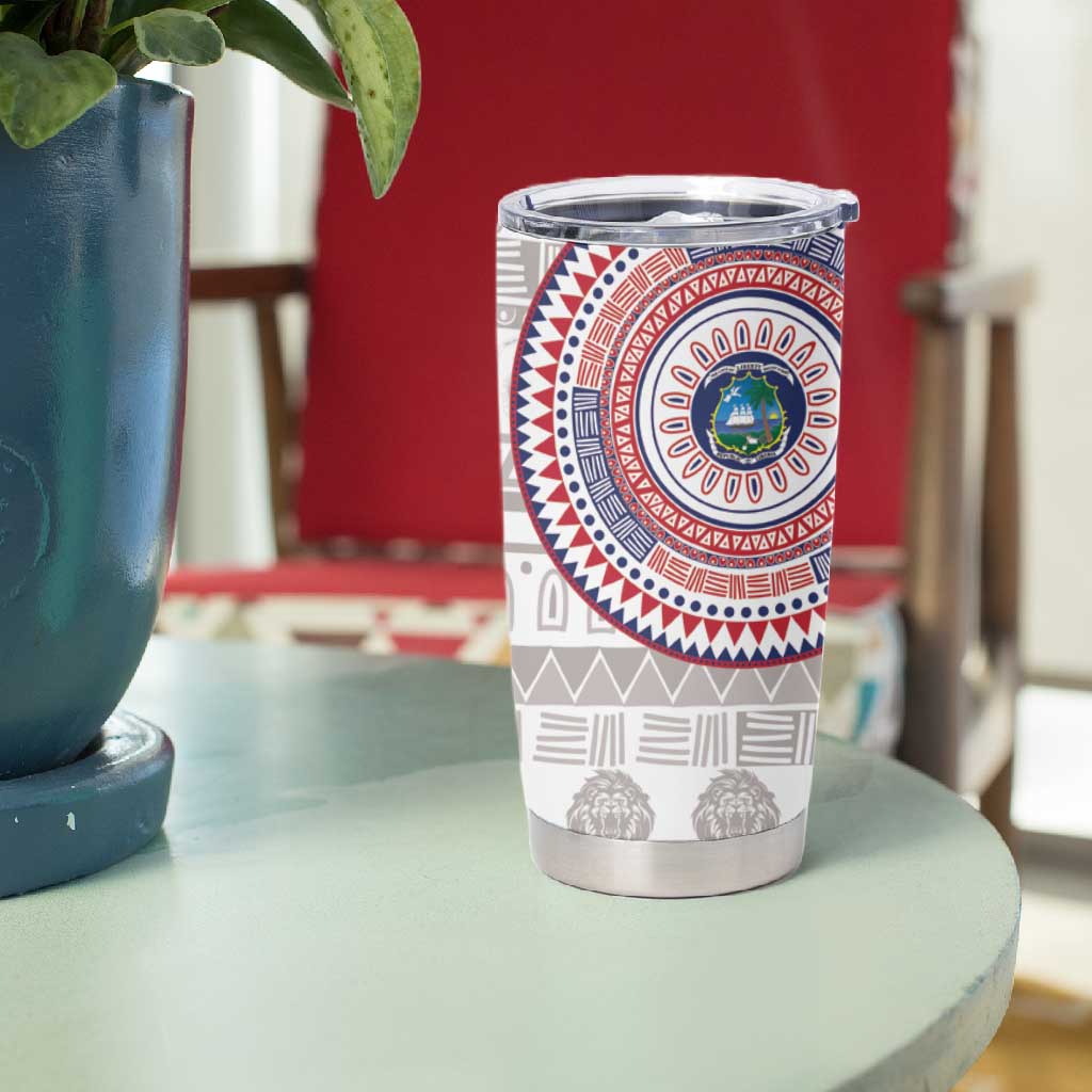 Liberia African Tribal Pattern Tumbler Cup Chest Arm Tattoo LT15