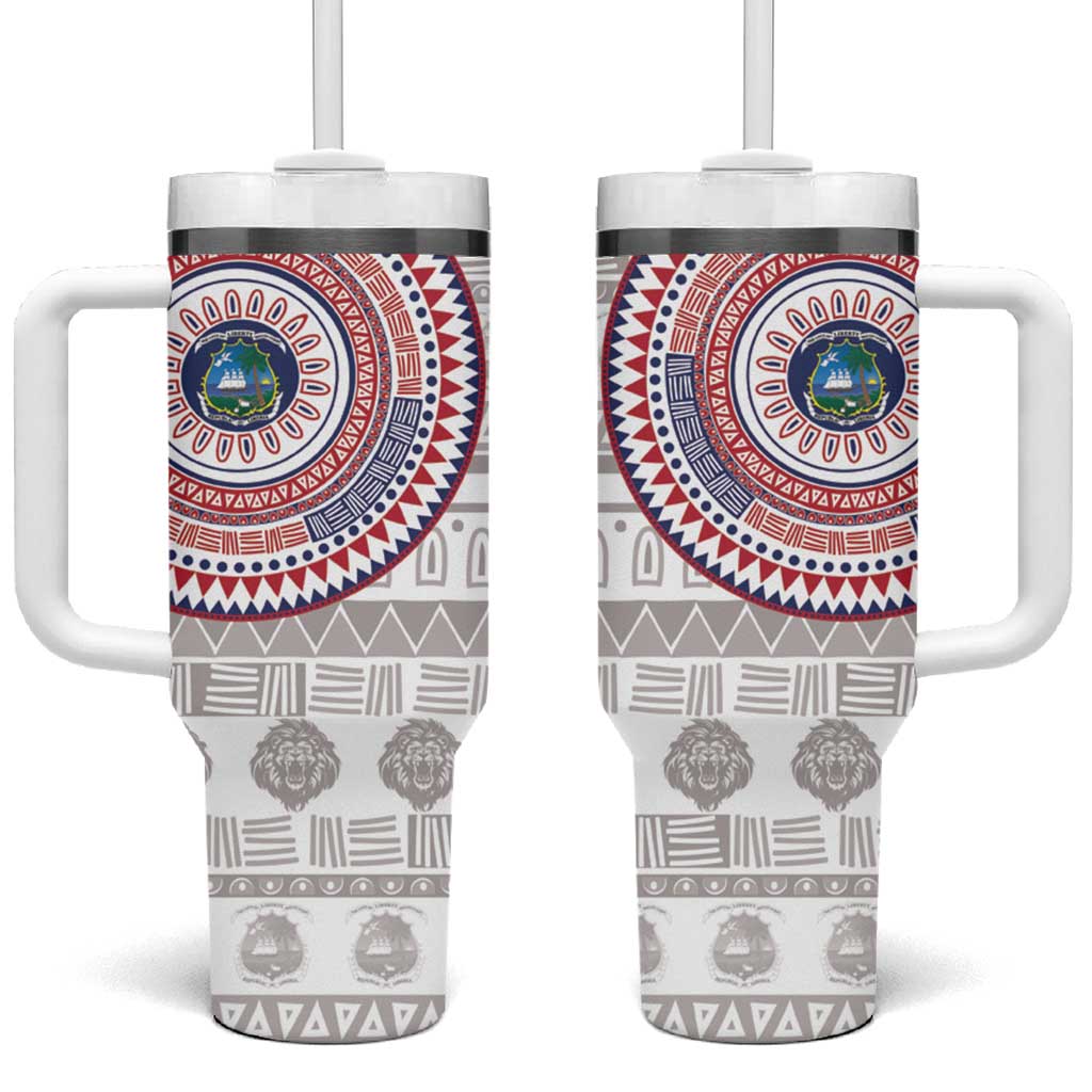 Liberia African Tribal Pattern Tumbler With Handle Chest Arm Tattoo LT15