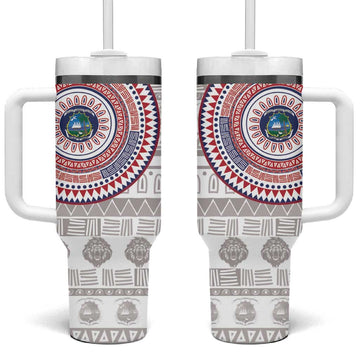 Liberia African Tribal Pattern Tumbler With Handle Chest Arm Tattoo LT15