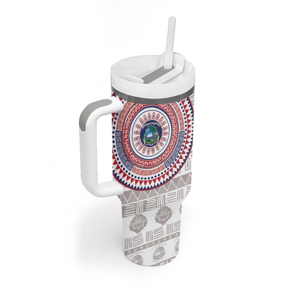 Liberia African Tribal Pattern Tumbler With Handle Chest Arm Tattoo LT15