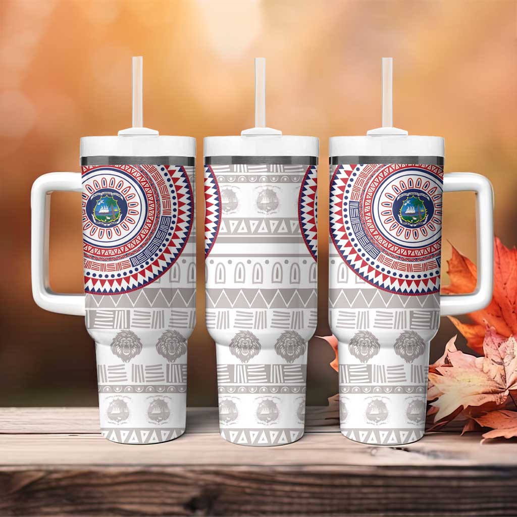 Liberia African Tribal Pattern Tumbler With Handle Chest Arm Tattoo LT15