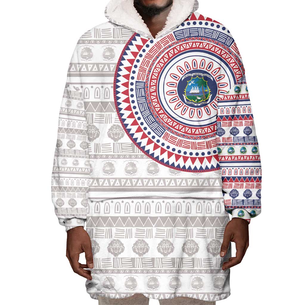 Liberia African Tribal Pattern Wearable Blanket Hoodie Chest Arm Tattoo LT15