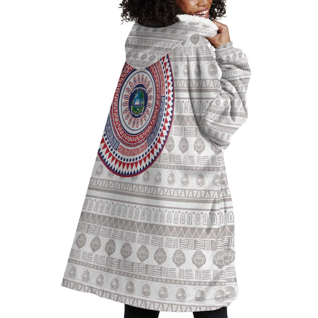 Liberia African Tribal Pattern Wearable Blanket Hoodie Chest Arm Tattoo LT15