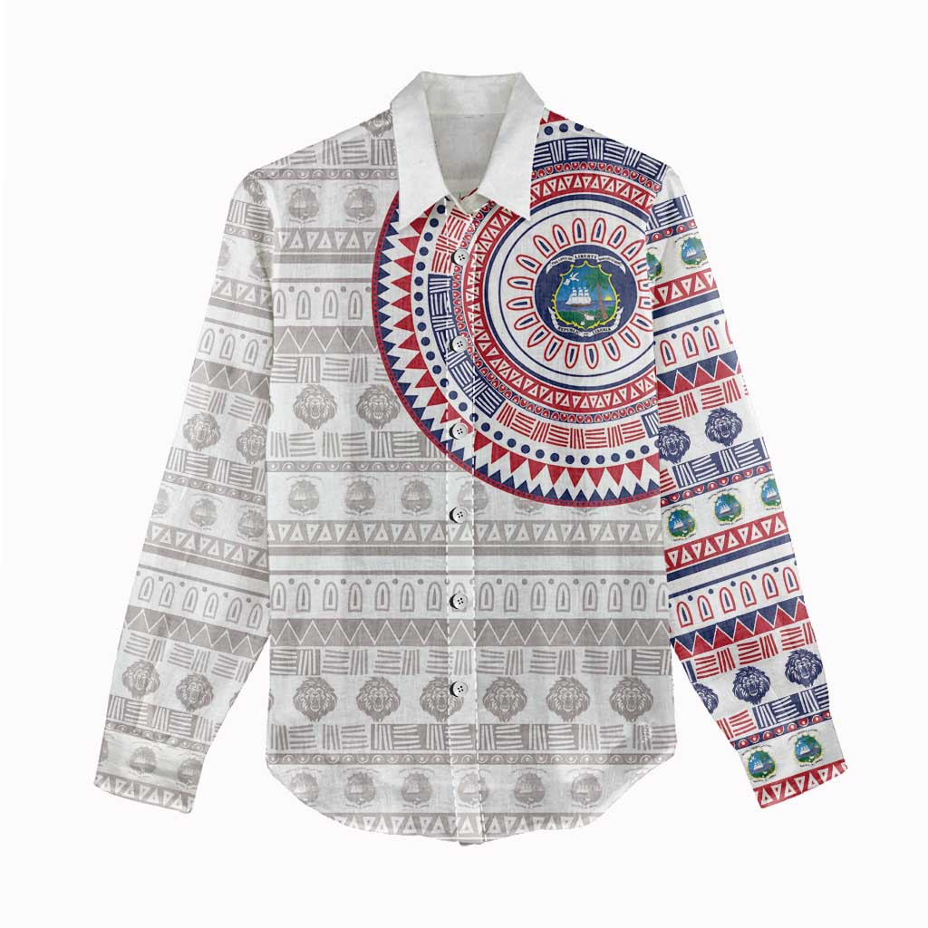 Liberia African Tribal Pattern Women Casual Shirt Chest Arm Tattoo LT15
