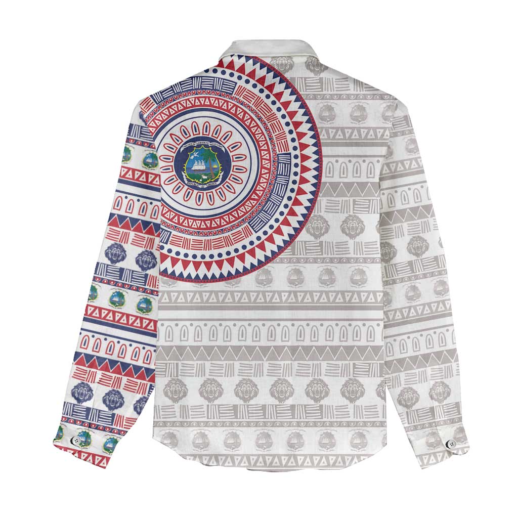 Liberia African Tribal Pattern Women Casual Shirt Chest Arm Tattoo LT15