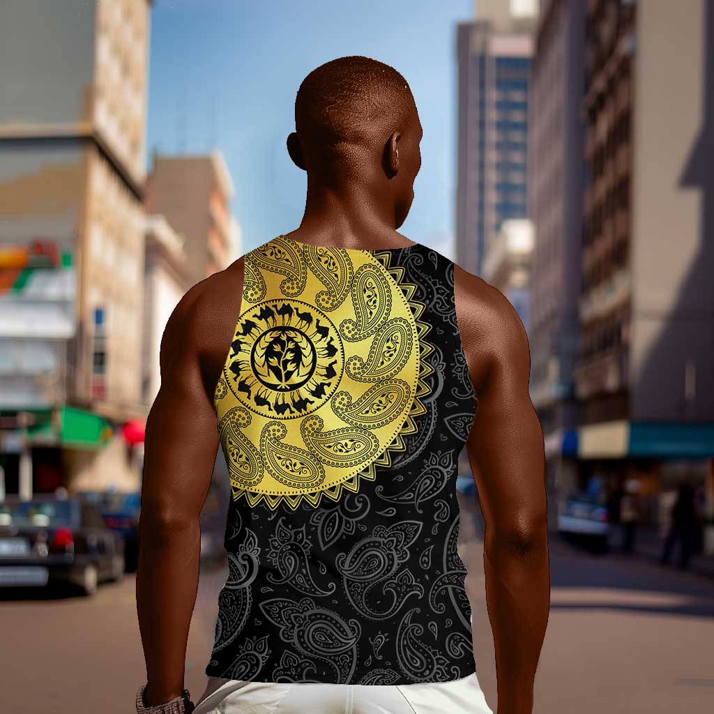 Eritrea African Tribal Mix Paisley Pattern Men Tank Top Chest Arm Tattoo LT15