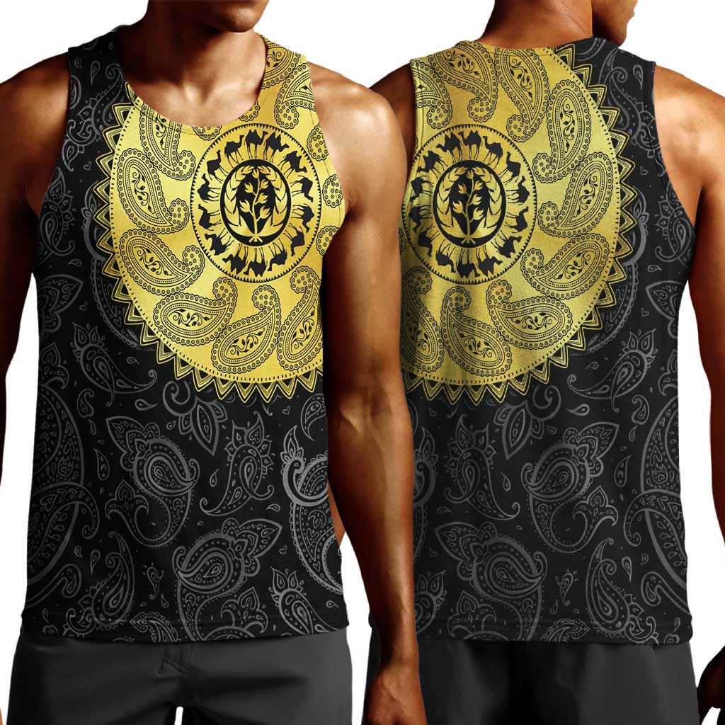 Eritrea African Tribal Mix Paisley Pattern Men Tank Top Chest Arm Tattoo LT15