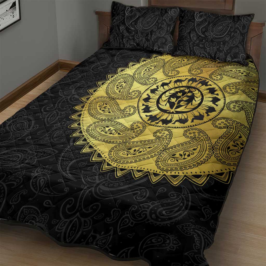 Eritrea African Tribal Mix Paisley Pattern Quilt Bed Set Chest Arm Tattoo LT15