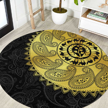 Eritrea African Tribal Mix Paisley Pattern Round Carpet Chest Arm Tattoo LT15