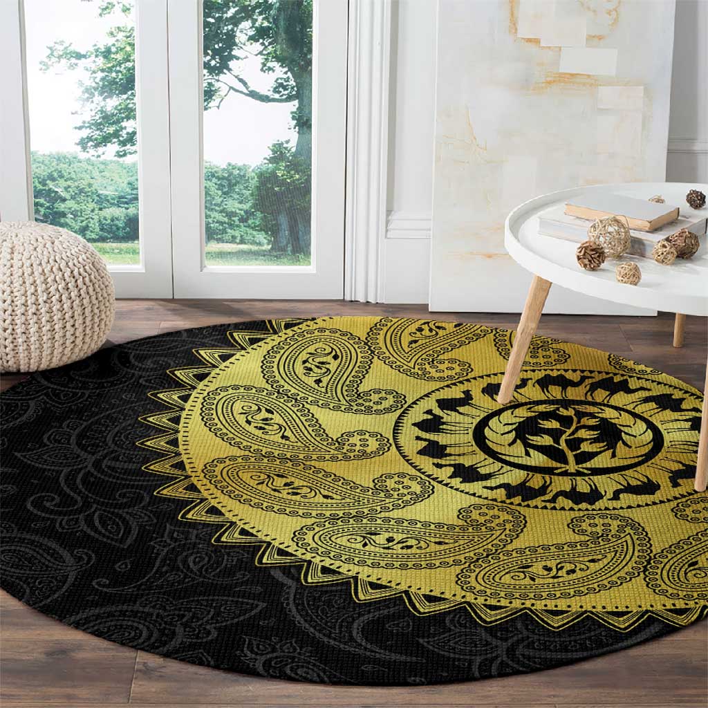 Eritrea African Tribal Mix Paisley Pattern Round Carpet Chest Arm Tattoo LT15