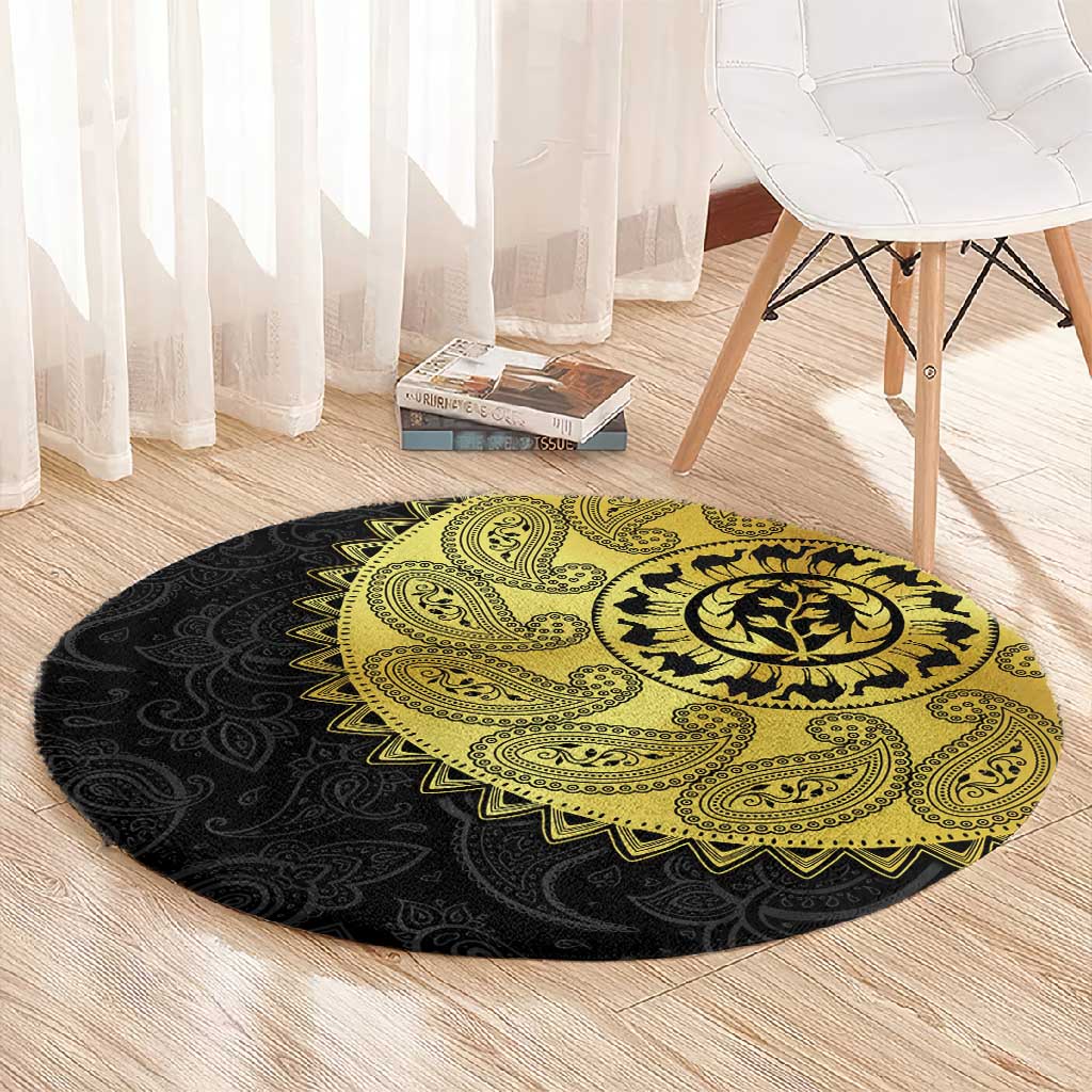 Eritrea African Tribal Mix Paisley Pattern Round Carpet Chest Arm Tattoo LT15
