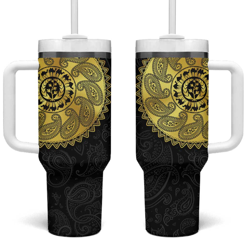 Eritrea African Tribal Mix Paisley Pattern Tumbler With Handle Chest Arm Tattoo LT15
