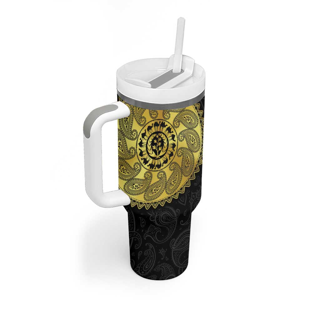 Eritrea African Tribal Mix Paisley Pattern Tumbler With Handle Chest Arm Tattoo LT15