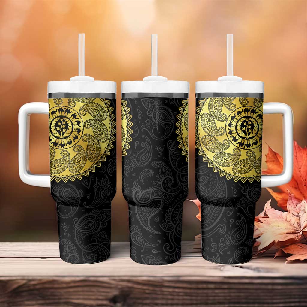 Eritrea African Tribal Mix Paisley Pattern Tumbler With Handle Chest Arm Tattoo LT15