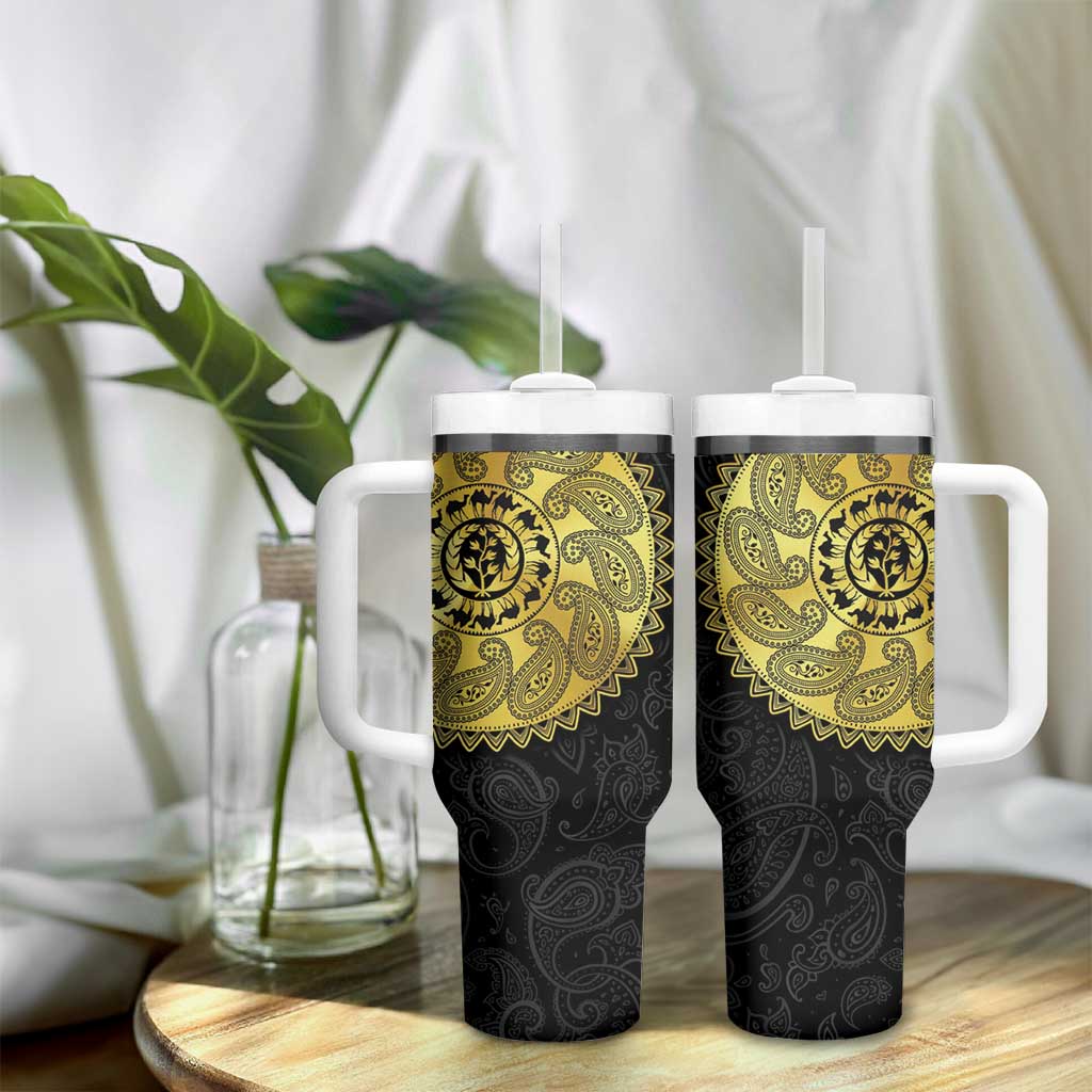 Eritrea African Tribal Mix Paisley Pattern Tumbler With Handle Chest Arm Tattoo LT15