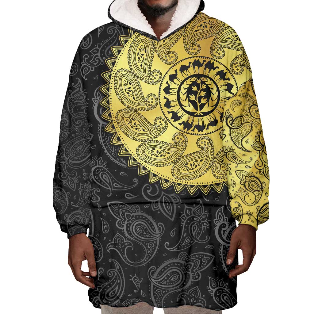 Eritrea African Tribal Mix Paisley Pattern Wearable Blanket Hoodie Chest Arm Tattoo LT15
