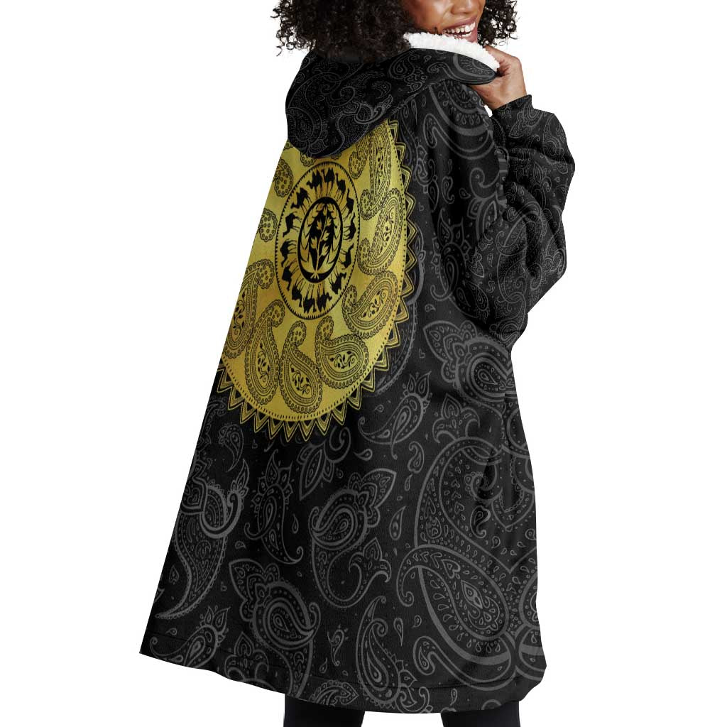 Eritrea African Tribal Mix Paisley Pattern Wearable Blanket Hoodie Chest Arm Tattoo LT15