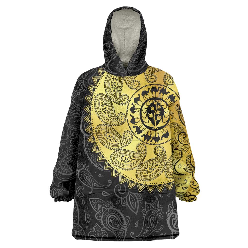 Eritrea African Tribal Mix Paisley Pattern Wearable Blanket Hoodie Chest Arm Tattoo LT15
