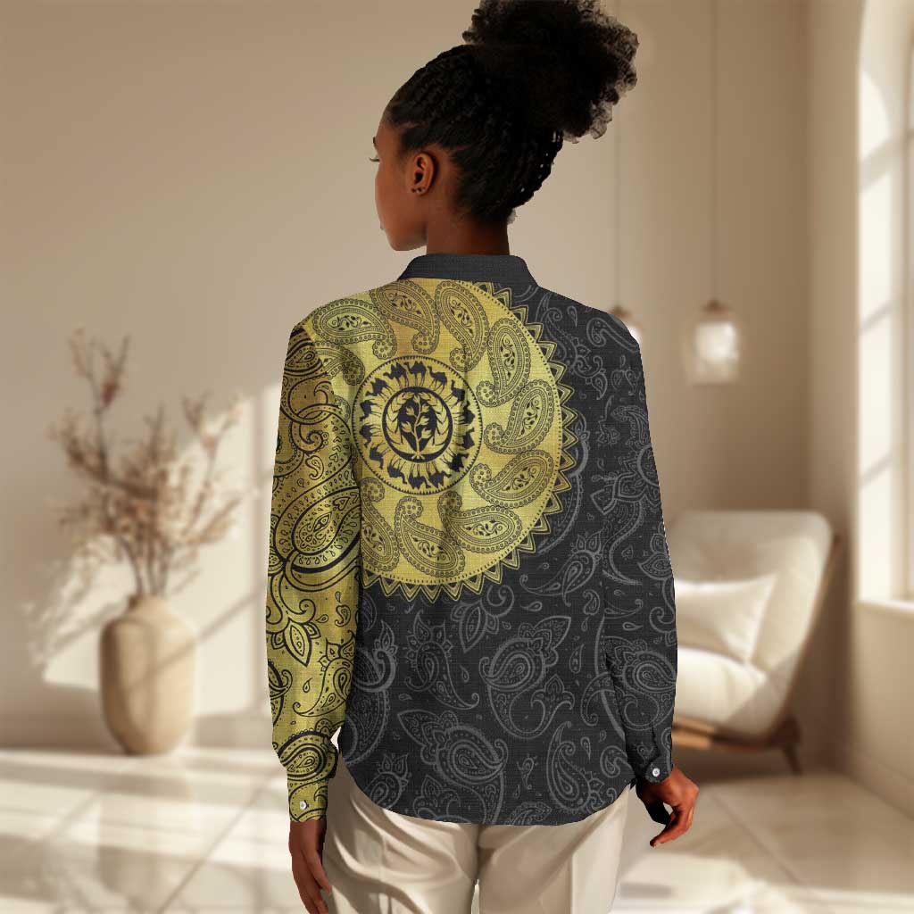 Eritrea African Tribal Mix Paisley Pattern Women Casual Shirt Chest Arm Tattoo LT15