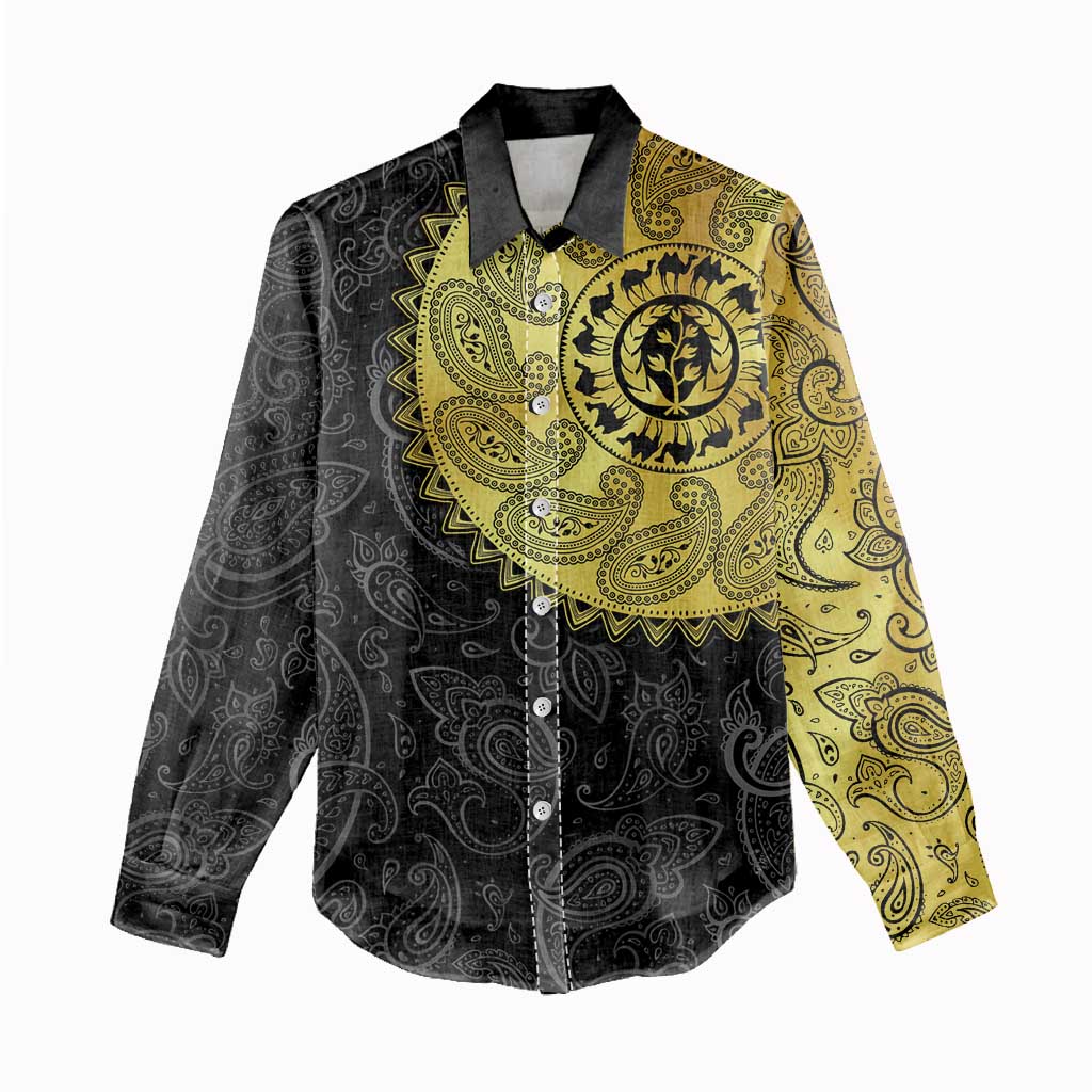 Eritrea African Tribal Mix Paisley Pattern Women Casual Shirt Chest Arm Tattoo LT15