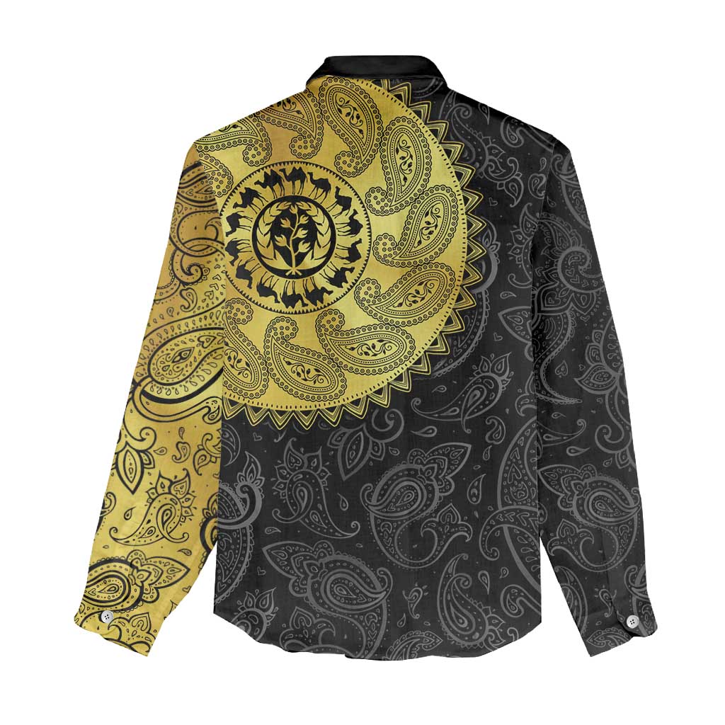 Eritrea African Tribal Mix Paisley Pattern Women Casual Shirt Chest Arm Tattoo LT15