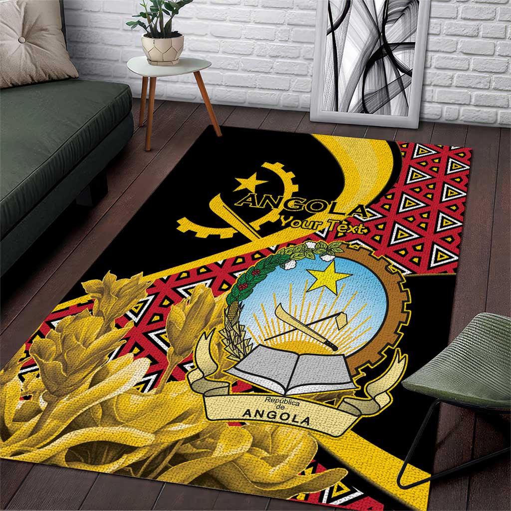 Personalized República de Angola Area Rug Coat Of Arms With Map LT15